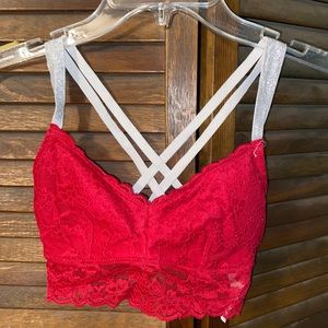 gilly hicks lacey lined bralette w/ sparkly straps